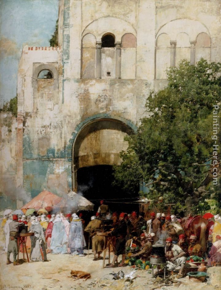 Alberto Pasini Market day, Constantinople